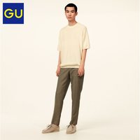 GU极优男装宽松圆领针织衫(短袖)时尚嘻哈上衣男简约百搭320330