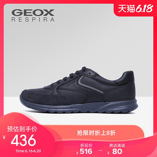 GEOX/健乐士男鞋春夏运动休闲鞋皮革商务风潮鞋拼接鞋U923E