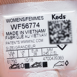 Keds旗舰店小粉鞋奶油气质淑女粉色女鞋低帮帆布鞋板鞋WF56774