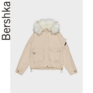 Bershka女士 秋冬休闲短款工装外套棉衣派克服女棉服 06505109806