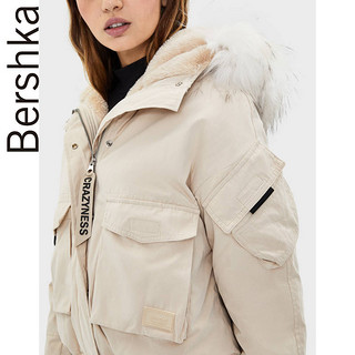 Bershka女士 秋冬休闲短款工装外套棉衣派克服女棉服 06505109806