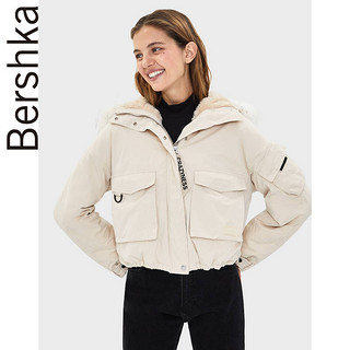 Bershka女士 秋冬休闲短款工装外套棉衣派克服女棉服 06505109806