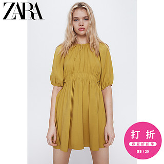 ZARA新款 TRF 女装 蝴蝶结设计连衣裙 07385114305 M (170/88A) 芥末色