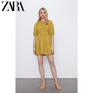 ZARA新款 TRF 女装 蝴蝶结设计连衣裙 07385114305 M (170/88A) 芥末色