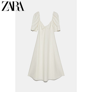 ZARA 新款 TRF 女装 结饰度假风连衣裙 02630063712 XXL (180/108A) 本白