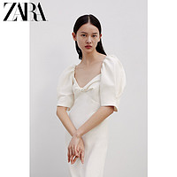 ZARA 新款 TRF 女装 结饰度假风连衣裙 02630063712 L (175/96A) 本白