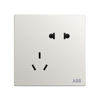 ABB开关插座轩致无框面板86型一开五孔插座带开关usb家用热水器插 五孔双USB