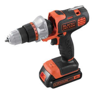 百得(BLACK&DECKER)充电式锂电版18V家用多功能换头电动工具(含电钻/砂光机/曲线锯/充气泵)EVO184K-A9
