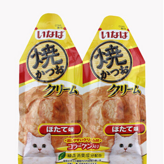 INABA 伊纳宝 营养糊猫条猫零食湿粮 30g*2*12支 烤鲣鱼扇贝味