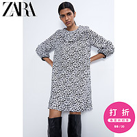 ZARA新款 女装 花朵印花连衣裙 02263549084 M (170/88A) 黑色/白色