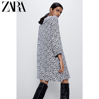 ZARA新款 女装 花朵印花连衣裙 02263549084 S (165/84A) 黑色/白色