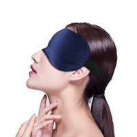 TA 真丝眼罩 桑蚕丝睡眠透气男女通用午睡睡觉舒适旅行旅游 藏青蓝