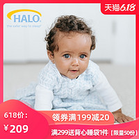 美国HALO背心式纯棉铂金礼盒款睡袋包被婴儿宝宝 军绿色 M(66-76厘米)