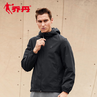 乔丹男装运动服风衣2020春季新款连帽梭织防风外套男士休闲上衣男 200/5XL 深褐绿