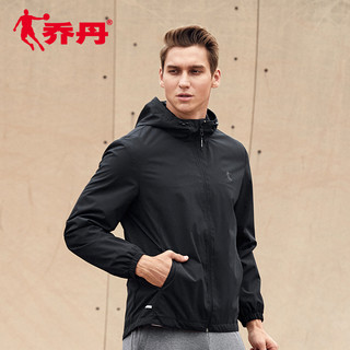 乔丹男装运动服风衣2020春季新款连帽梭织防风外套男士休闲上衣男 200/5XL 深褐绿