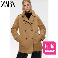 ZARA【打折】 新款 女装  双排扣翻领风衣 03046233704 XL (175/100A) 驼色