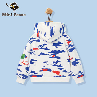 [清仓]minipeace童装男童2020春季新品连帽运动卫衣洋气飞船装饰 金属印花 140cm