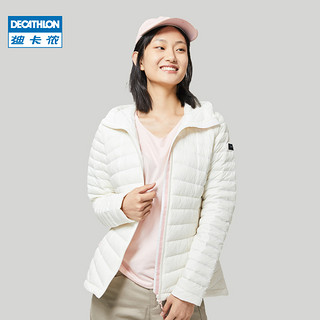 DECATHLON 迪卡侬 官方旗舰店女士轻薄羽绒服女短款薄款时尚外套新款鸭绒FOR2 S 初雪白