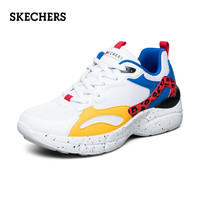 Skechers斯凯奇2020春夏新款拼色街拍运动鞋女士绑带休闲鞋74214 35 黑色/多彩色/BKMT