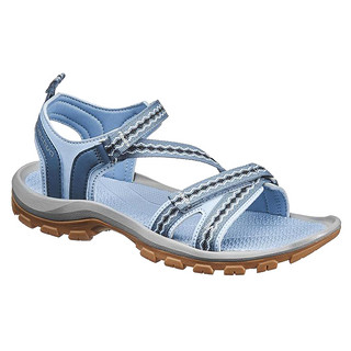 迪卡侬凉鞋女夏户外妈妈凉鞋平底女童运动学生防滑沙滩鞋女士QUS 37 天蓝拼色