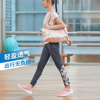 迪卡侬儿童运动鞋夏季男女童软底小白鞋黑色白色跑步鞋大童鞋feel 36 公主粉