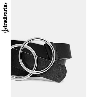 Stradivarius 交织圆形性感无袖搭扣腰带2020春新款 00465002001 黑色 90cm