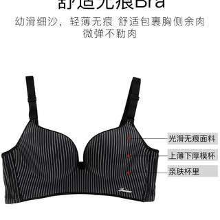 浪莎内衣女美背文胸聚拢无痕小胸性感无钢圈上托收副乳防下垂薄款 粉色 85A