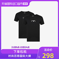 两件套Emporio Armani阿玛尼EA男LOGO圆领短袖t恤111267 S 白色