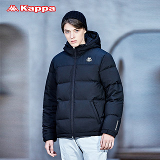 Kappa卡帕男款羽绒服连帽加厚防寒服保暖外套背靠背 XXL 蓝色-880