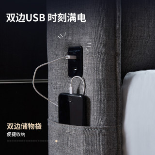 芝华仕简约现代意式轻奢风格布艺床网红卧室双人床婚床主卧C0341500mm*2000mm 灰色 15天内发货 组装式架子床