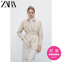 ZARA新款 女装 仿皮外套 04369042710 L (175/96A) 米色