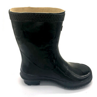 双钱牌 41码黑色 中筒半筒雨靴 防水防滑雨鞋
