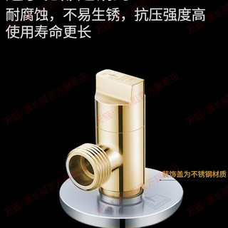 潜水艇家用三角阀全铜马桶热水器开关冷热水迷你短款四分口八字阀 【十只装】冷热通用迷你款角阀