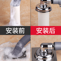 潜水艇洗衣机地漏专用接头排水管下水道防臭防溢水器卫生间三通盖 7~【升级款】【内芯防臭】【适合接2台洗衣机】