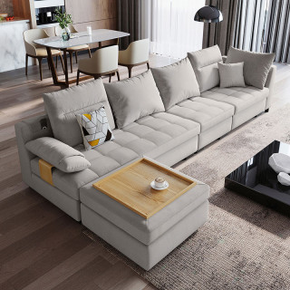 林氏木业现代简约布艺沙发大小户型客厅贵妃沙发家具组合套装996