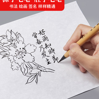 六品堂新毛笔小楷书法抄经软笔钢笔式小号毛笔练字软头笔可加墨毛笔特细初学者水性书画笔成人小楷软头秀丽笔 填充墨水3瓶 联笔 适宜：小楷描红、画画勾线、心经、小楷创作