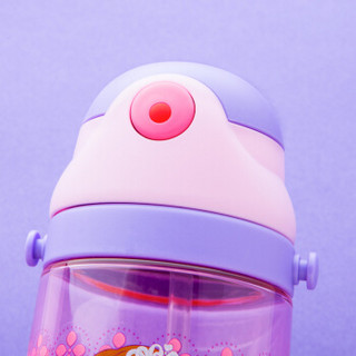 迪士尼（Disney）塑料水杯夏季弹跳吸管杯600ML大容量耐摔Tritan运动水壶背带水瓶 苏菲亚紫色 HM3231S1