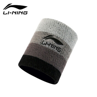 LI-NING 李宁 透气男女篮球运动护腕羽毛球毛巾运登山跑步吸汗健身护腕373-1黑色 单只装