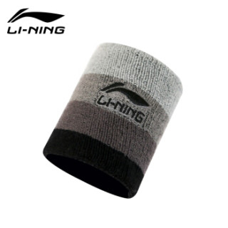 LI-NING 李宁 透气男女篮球运动护腕羽毛球毛巾运登山跑步吸汗健身护腕373-1黑色 单只装