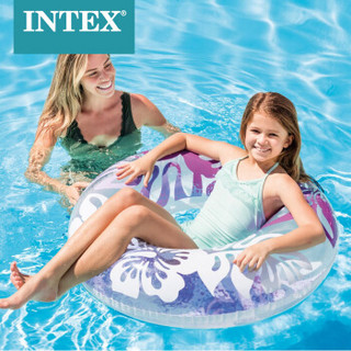 INTEX 59251新款儿童成人救生圈浮圈游泳圈腋下圈成人加厚游泳圈 颜色随机发款