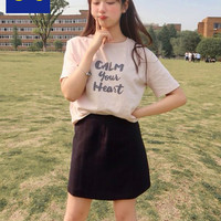 GU极优女装迷你裙潮流短裙侧面拉链短裙2019年夏季新品315836 160/64A/M 01 乳白色