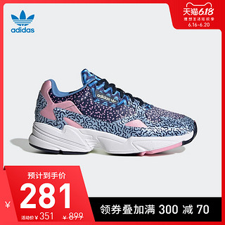 阿迪达斯官网 adidas 三叶草 FALCON W 女鞋经典运动鞋EE7098 38.5 藏青色/蓝色/粉色