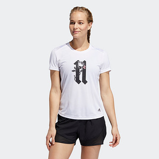 阿迪达斯官网adidasOWN THE RUN TEE女跑步圆领套头短袖T恤EK4325 2XL 白