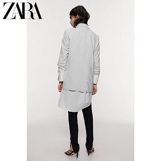 ZARA新款 女装 可卷袖休闲西装外套 02244158803 M (170/88A) 斑纹灰色