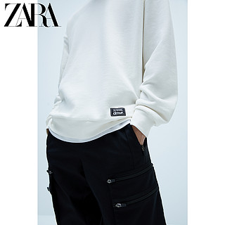 ZARA 新款 男装 拼接宽松加大码运动衫卫衣 04087408251 XL (185/104A) 磨白色