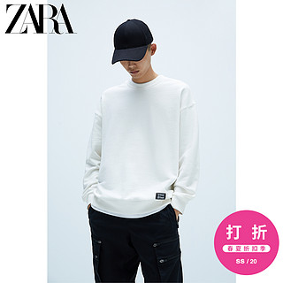 ZARA 新款 男装 拼接宽松加大码运动衫卫衣 04087408251 S (175/92A) 磨白色