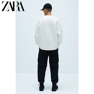 ZARA 新款 男装 拼接宽松加大码运动衫卫衣 04087408251 XL (185/104A) 磨白色