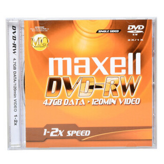 maxell 麦克赛尔 DVD-RW光盘 刻录光盘 光碟 可擦写空白光盘 2速4.7G台产 单片装