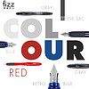 fizz炫彩钢笔6色墨囊钢笔旋转吸墨可替换墨囊0.5mm颜值办公成人钢笔 赤焰红 0.5mm 官方标配 明尖