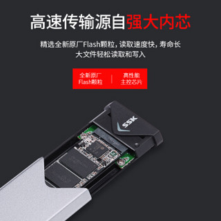 飚王（SSK）128G Type-c USB3.1 移动硬盘 固态（PSSD）高速传输  小巧便携 金属防震抗摔 SD100